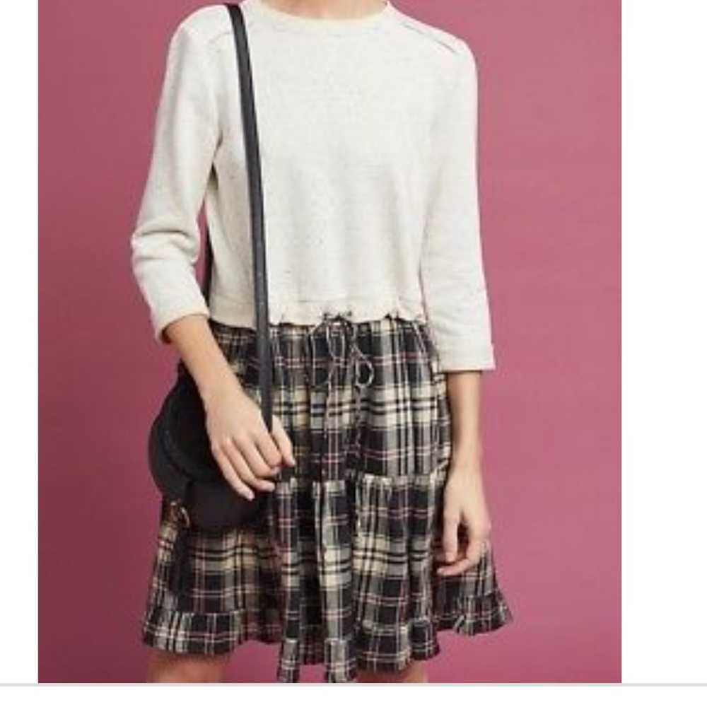 eri + ali flannel sweatshirt dress size small